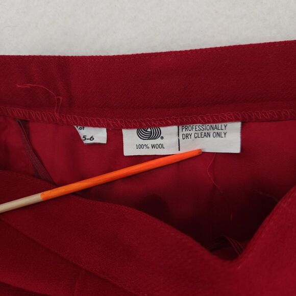 Vintage 70s Red Wool Blazer Skirt Suit Set Double-Breasted Lux Office Chic - Picture 6 of 14